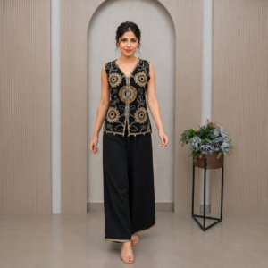 Black Floral Embroidered Co-ord Set | For Women!