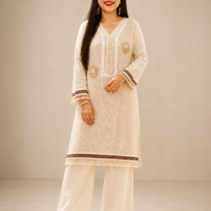 Ivory Cream Jute co-ord Set
